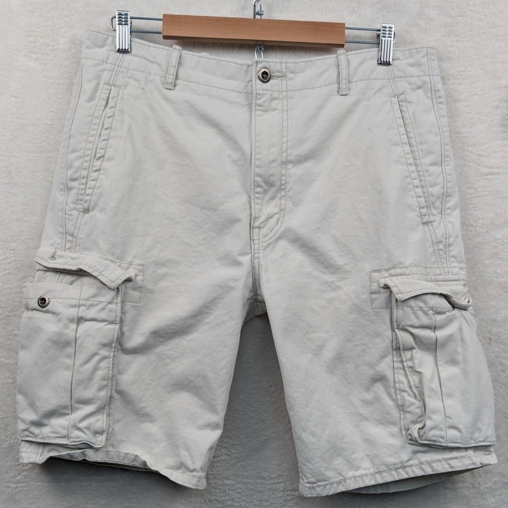 Levi's Cargo Shorts Men 37 Cream Off White 11.5" Relaxed Utility Workwear Summer